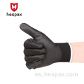 Hespax Logotipo personalizado 13G Guantes grises PU antiestáticos